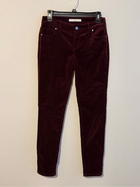 Boston Proper Burgundy Wine Velvet Jeans Size 4 Slim Stretch Pants
